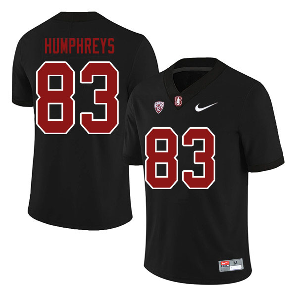 Men #83 John Humphreys Stanford Cardinal College Football Jerseys Sale-Black - Click Image to Close